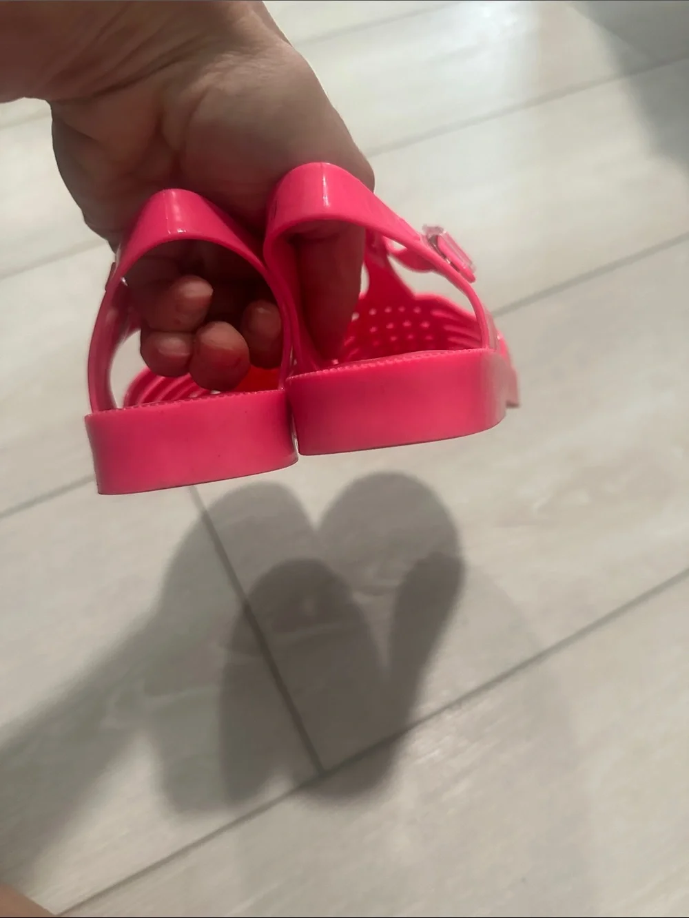 Mini Melissa Neon Pink Jelly Possession Sandals